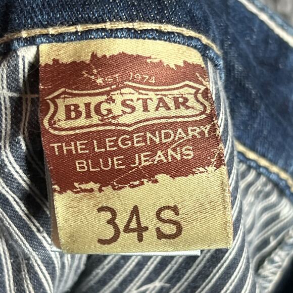 Big Star Jeans Mens 34S Fits 36x30 Union Regular Straight Medium Wash Fade Denim - Picture 4 of 10